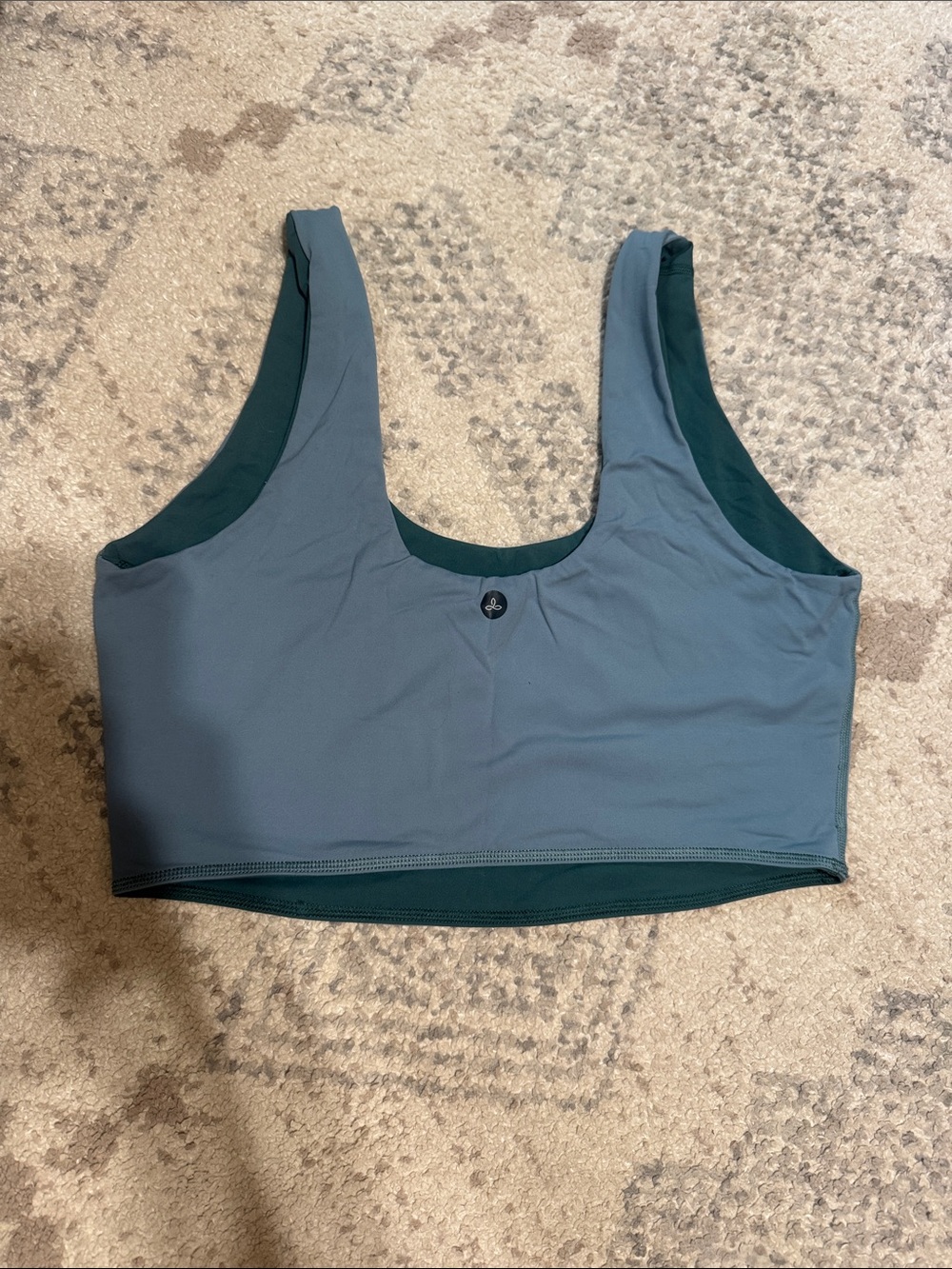 PrAna Reversible Forest Green & Slate Blue Scoop Sports Bra